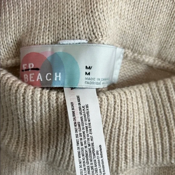 Beige Knit CardiganSet with Tie Front and Knit Pants - Picture 5 of 8